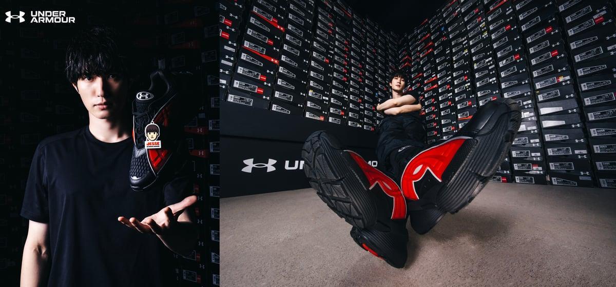 fashionsnap's tweet photo. 【新着】アンダーアーマーがSixTONESジェシーとコラボ。ヒールに直筆ネームをデザイン。 https://t.co/n6xZ41Tecp https://t.co/4AuCmZoNsS