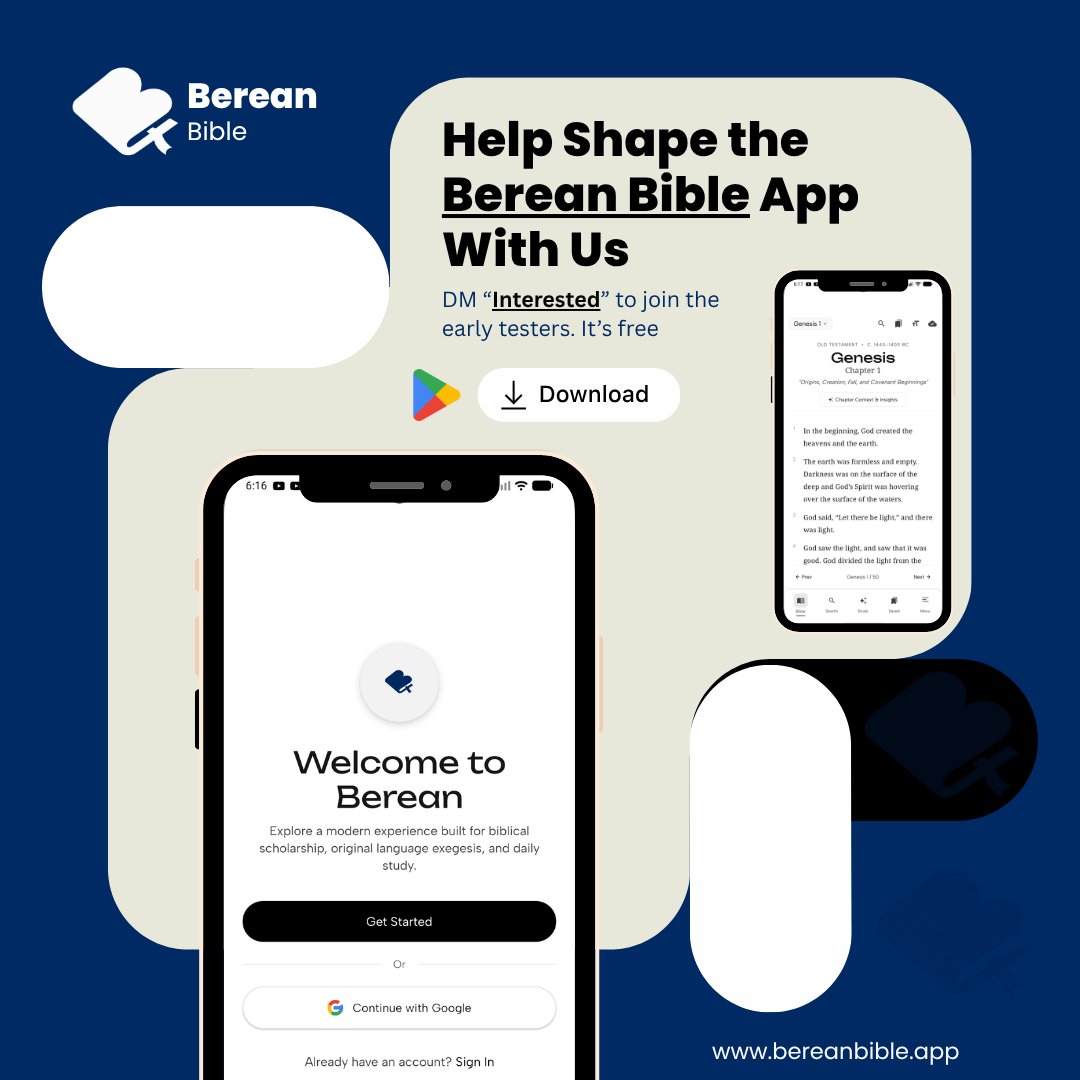 philldevcoder's tweet photo. Hello brethren,

I’ve been building something I’ve wanted to share for a while — Berean Bible 📖

It’s a Bible study app built around Scripture, deeper study, biblical scholarship, and daily reading...... https://t.co/xfLq2CCoz0