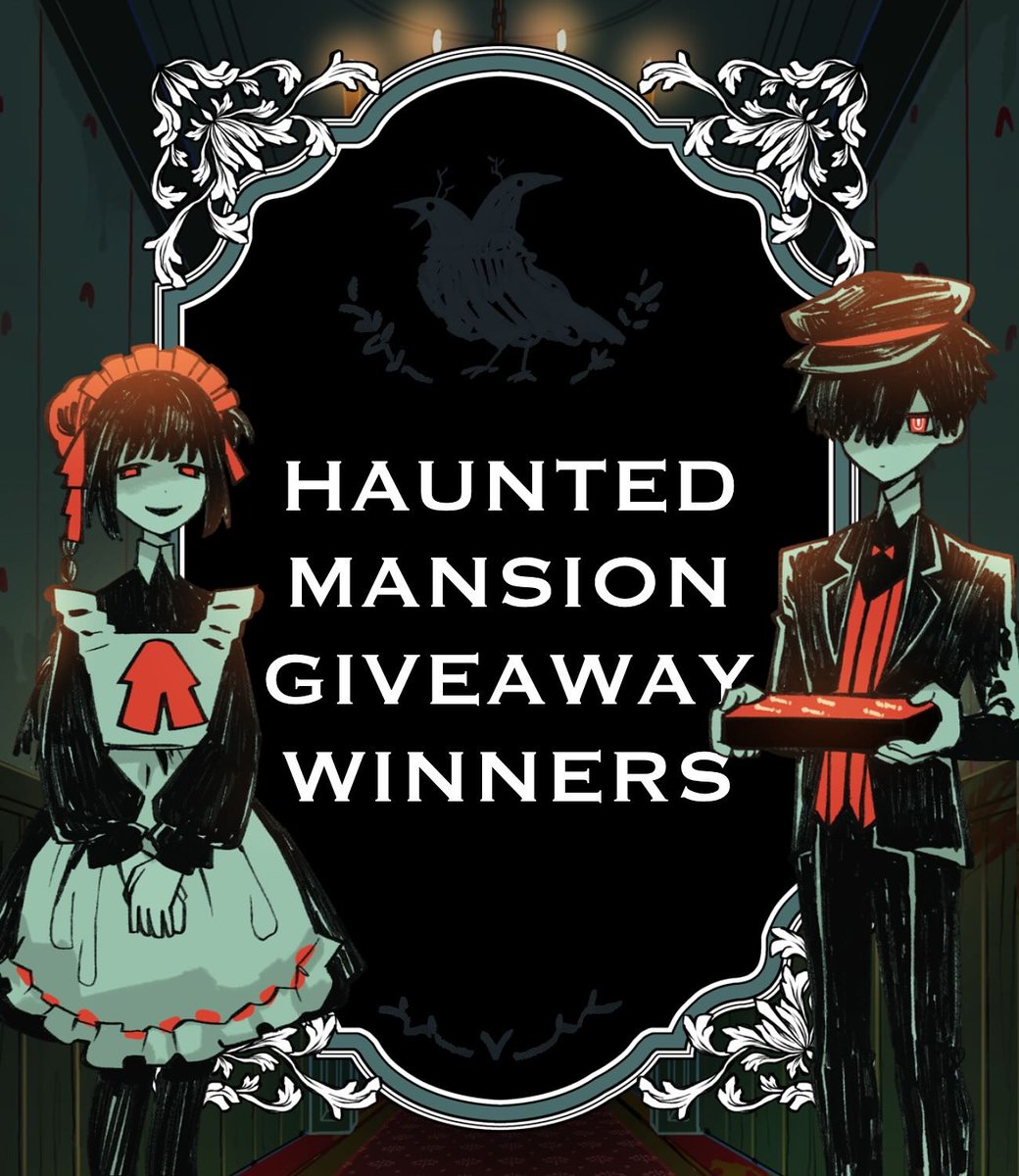 alciectgtt's tweet photo. HCongratulations to the guests:

We’ll be contacting you shortly about your prize :3
Once again, thank you to all travelers who visited the mansion, hope you had fun, and we’ll see you around…

#giveaway #oc #collab✨aunted Mansion Collab Giveaway Winner Announcement is here!! https://t.co/5I0niRyrnD