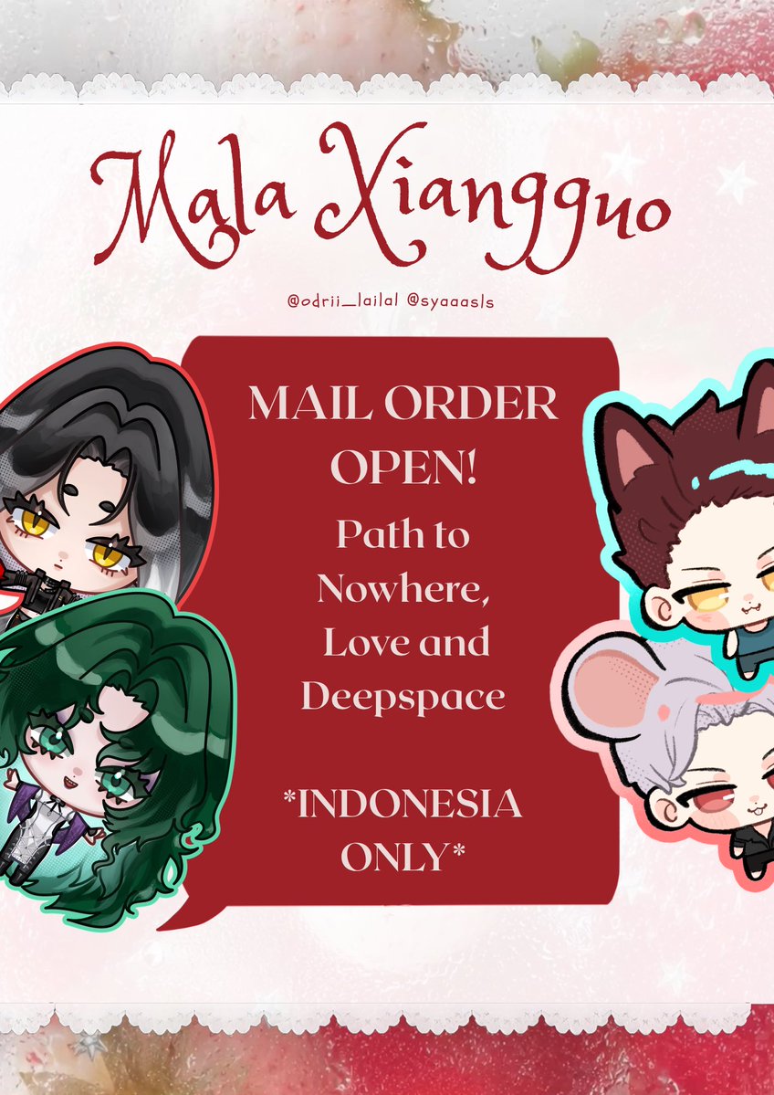 odrii_laila's tweet photo. 🌸Mail orders now available!

(I added new Path To Nowhere chibis hehe + updated chibi catalogue)
❗️MO form shares the same link as PO❗️
✨The form has been extended to October 12

#cf23 #cf23catalogue #comifuro https://t.co/BdHQae4UJl