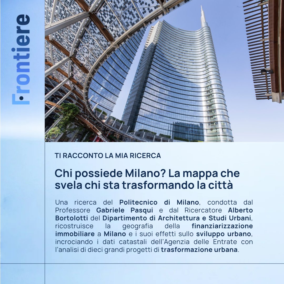 polimi's tweet photo. A study by @polimi cross-referenced cadastral data and urban development projects to reconstruct the geography of real estate financialization in Milan and analyze its effects on the value of surrounding areas.

The article: https://t.co/1Ad9Ckk8VJ

#PolimResearch https://t.co/RnCzYyhT7Q