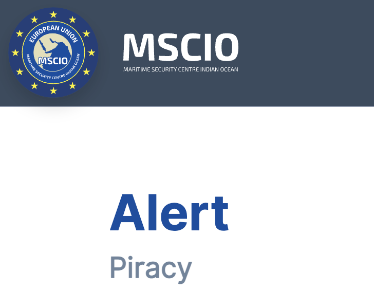 EUNAVFOR's tweet photo. ❗The piracy alert involving the Tanker EUREKA is closed

🔗 https://t.co/fUxaMTlgXh

Follow Maritime Security Centre Indian Ocean (MSCIO) to stay informed about maritime security in the Western Indian Ocean. https://t.co/Ovp49cyFTv