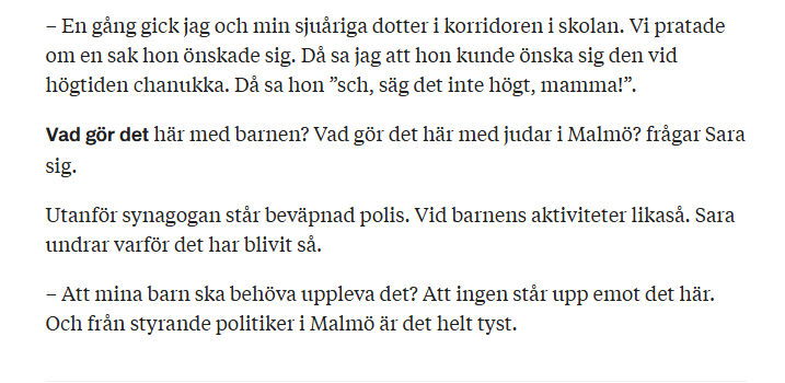 AWollstad's tweet photo. Föreställ er att era små barn inte vågar tala högt om vad de önskar sig i julklapp för att inte riskera hat och förföljelse i skolan. Föreställ er att barnens körlektioner och julmässan sker bakom låsta dörrar, bevakade av tungt beväpnad polis. Hur kan vi låta det här fortgå? https://t.co/I4sJ3lOSXS