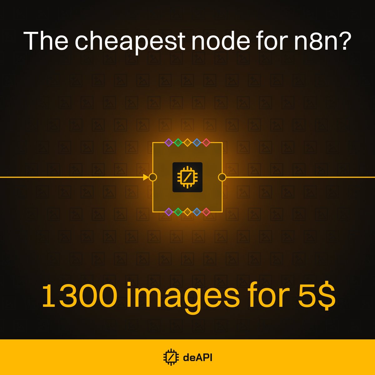 deAPI_'s tweet photo. FLUX.2 Klein through our @n8n_io node costs $0.0037 per 1024×1024 image. The $5 credit you get at signup covers roughly 1,300 of them. That's enough to run a product-photo workflow on a whole catalog before you spend your own money.

Search "deAPI" in the n8n nodes panel and paste your API key.