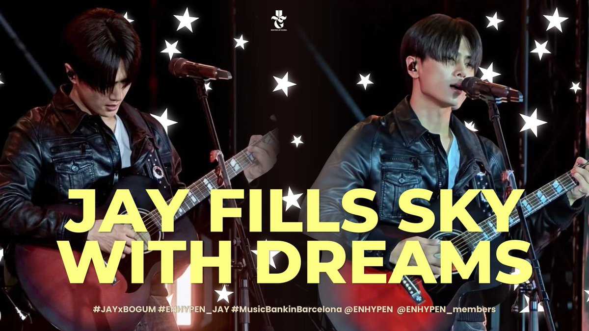 jaylandglobal's tweet photo. [#️⃣🎉] 261007

Let’s drop the tags as we watch Jay fill the sky with stars during his “Let There Be Love” special performance with Park Bogum at Music Bank in Barcelona. ✨

JAY FILLS SKY WITH DREAMS
#JAYxBOGUM #ENHYPEN_JAY
#MusicBankinBarcelona
@ENHYPEN @ENHYPEN_members https://t.co/a78xFWubh6
