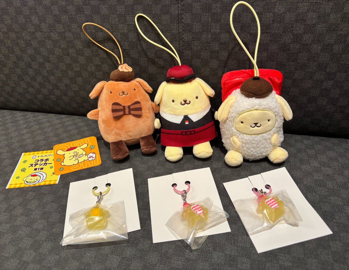 yo_chan0830's tweet photo. 今日から始まったぞっ〜！！✨️
スシローでポムってきた(*´˘`*)♡

お目当てのチャームとシークレットマスコット来てくれて感激😭😭
 #スシロー  #スシローコラボ  #ポムロー  #ポムポムプリン  #ポムポムプリンコラボ https://t.co/YfCeoDA7ow