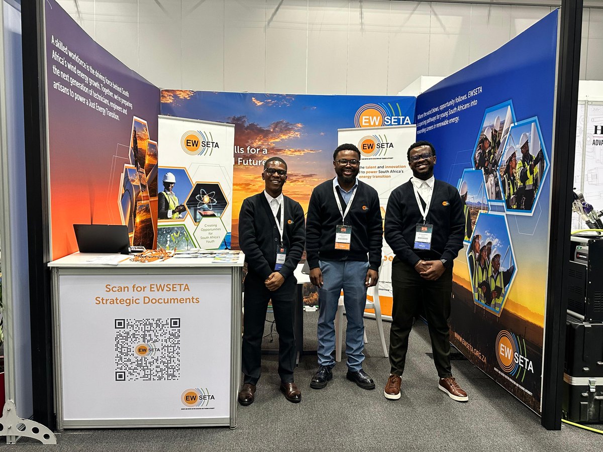 ewseta's tweet photo. The energy transition needs people ready to power it.

Day 2 of Windaba and WindAc 2026 is underway.

Visit EWSETA at Stand 24 and engage with us on the skills and opportunities shaping South Africa’s energy future.

#WINDABA2026 #EWSETA #EnergySkills https://t.co/6qCbvM77hN