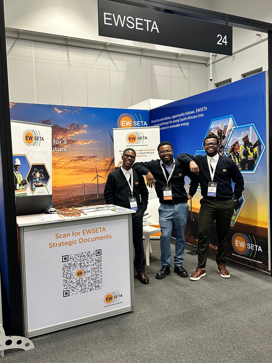 ewseta's tweet photo. The energy transition needs people ready to power it.

Day 2 of Windaba and WindAc 2026 is underway.

Visit EWSETA at Stand 24 and engage with us on the skills and opportunities shaping South Africa’s energy future.

#WINDABA2026 #EWSETA #EnergySkills https://t.co/6qCbvM77hN