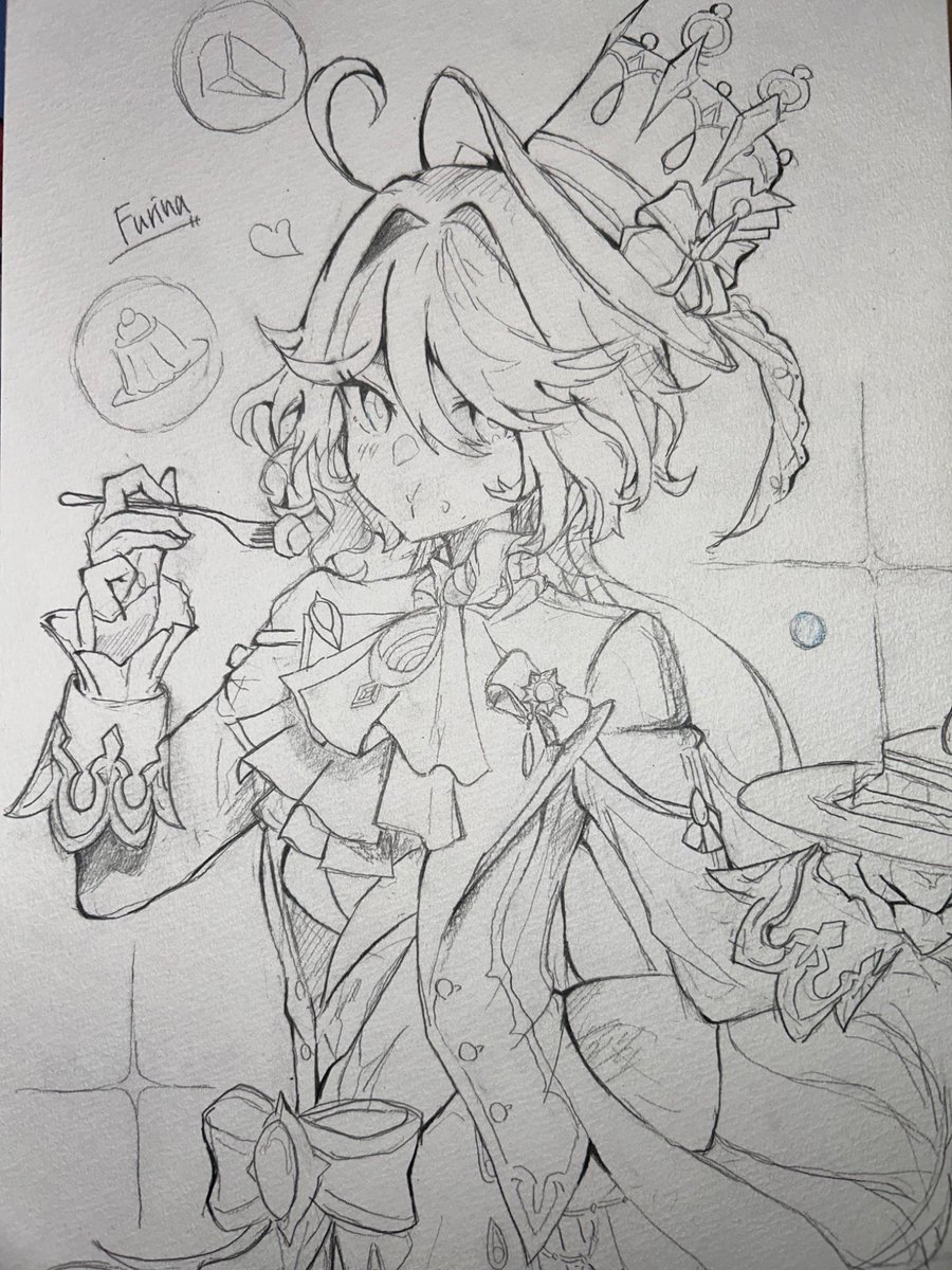 opyzb's tweet photo. ここで過去絵をひとつまみ
中学一年か二年の時でした。
#原神ㅤ 
#フリーナ https://t.co/uXL4OsgSJj
