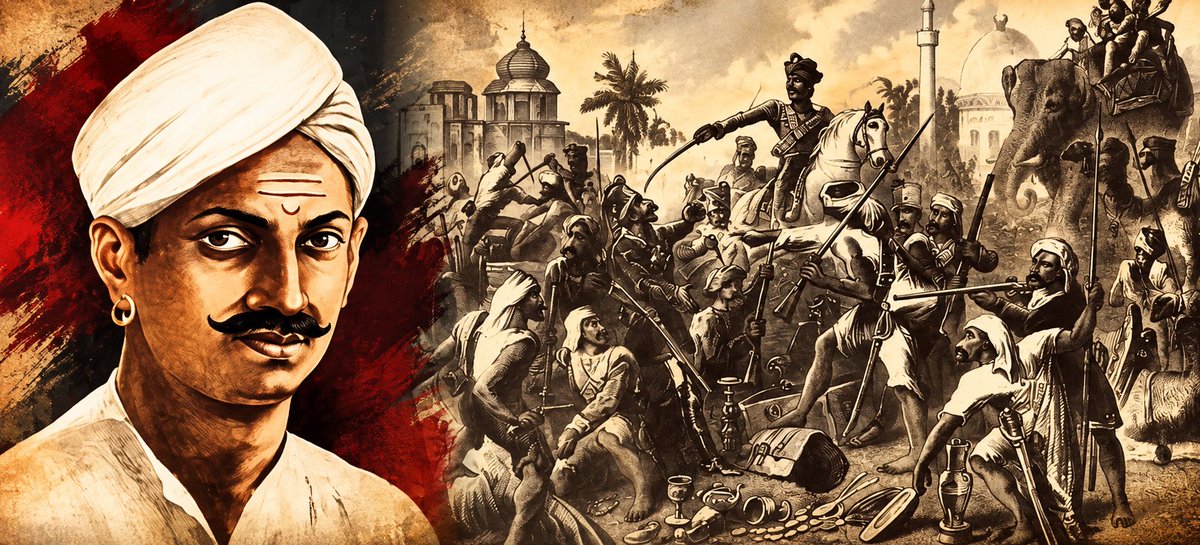 NewOrder_TV's tweet photo. 🇮🇳 Mangal Pandey: The Soldier Who Defied British Rule

Before the uprising of 1857 spread across India, one Indian soldier openly challenged British authority.

Mangal Pandey, a sepoy of the 34th Bengal Native Infantry.

Indian soldiers were already deeply resentful of the East India Company’s rule. The controversy over the new Enfield cartridges, believed to contain cow and pig fat, became a major flashpoint, further angering both Hindu and Muslim soldiers.

On 29 March 1857, Pandey appeared on the parade ground with a loaded musket and called on his fellow soldiers to resist the British.

He attacked British officers. Many of his fellow sepoys refused orders to restrain him. Pandey was captured, court-martialled and hanged at Barrackpore on 8 April 1857.

But the British could execute a soldier. They could not suppress the growing anger against colonial rule.

On 10 May 1857, the uprising erupted at Meerut and soon spread to Delhi and other parts of northern and central India. The revolt was eventually suppressed with brutal force, but it shook the foundations of East India Company rule and became a defining chapter in India’s resistance to British colonialism.

Mangal Pandey did not end British rule. He became one of the early symbols of resistance to it.

His execution was meant to silence defiance.

Instead, his name became part of the story of India’s struggle for freedom.