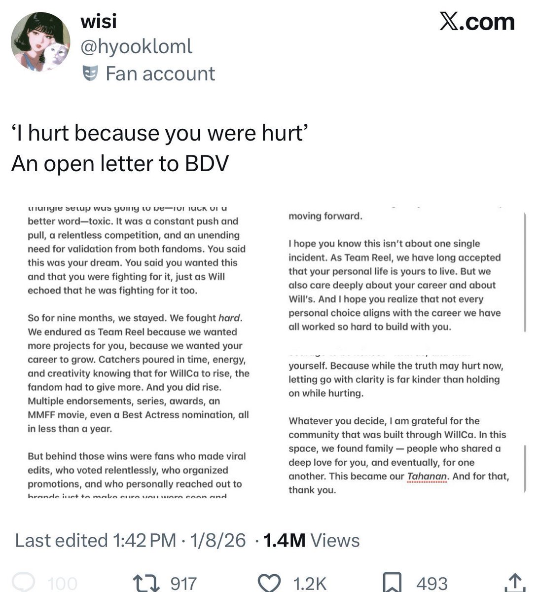 sofdpink's tweet photo. the same person na may open letter kay BDV?? san po yung open letter kay will?? HAHHAHAHAH https://t.co/sumouRAPzr