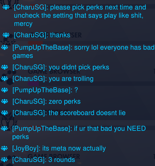 ChalbsMalbs's tweet photo. "teehee just a bad game!!"
proceeds to be fucking worthless and hard carried by her 4 teammates until she engages hyperfeed in round 3 https://t.co/SdyEgslJFP