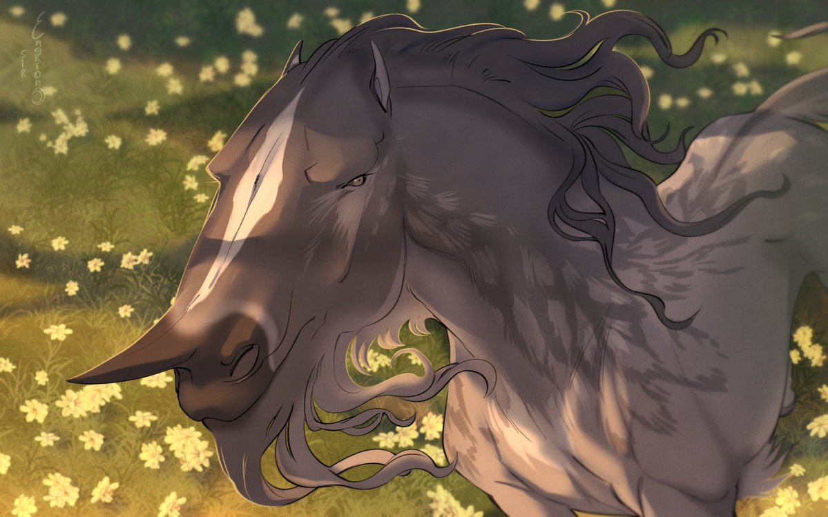 TURBOPARMESAN's tweet photo. 🌾 Gentle giant of the blooming fields.
A recent commission featuring a Grontond - creature from my original setting, Korhaana! I absolutely loved working on this lighting.

#Korhaana #fantasyart #originalspecies https://t.co/j7N3lzC9Qy