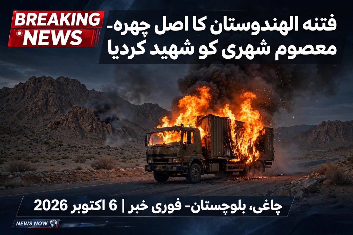 DrDanish5's tweet photo. Another cowardly act by #FitnaalHindustan in Chagai has claimed the life of an innocent civilian. A cargo vehicle was set ablaze, killing its driver and destroying a source of livelihood. Targeting #poorBaloch workers is not bravery it is terrorism. These attacks expose their hostility toward peace, development, and the prosperity of the #Balochpeople. Pakistan’s security forces remain committed to protecting civilians, roads, and trade routes.
#Balochistan #Chagai
@CMShehbaz @PakSarfrazbugti @PresOfPakistan @OfficialDGISPR