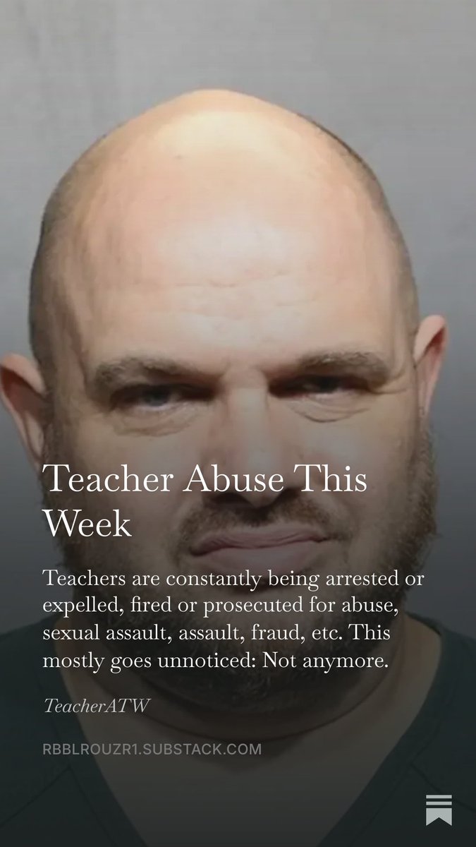 TeacherATW's tweet photo. @JamieWhistle Teacher Abuse This Week  

Teachers are constantly being arrested or expelled, fired or prosecuted for abuse, sexual assault, assault, fraud, etc. This mostly goes unnoticed: Not anymore. 
#TeacherAbuseThisWeek #TATW

https://t.co/2rsaVCNrRD https://t.co/XITtdWEDu7