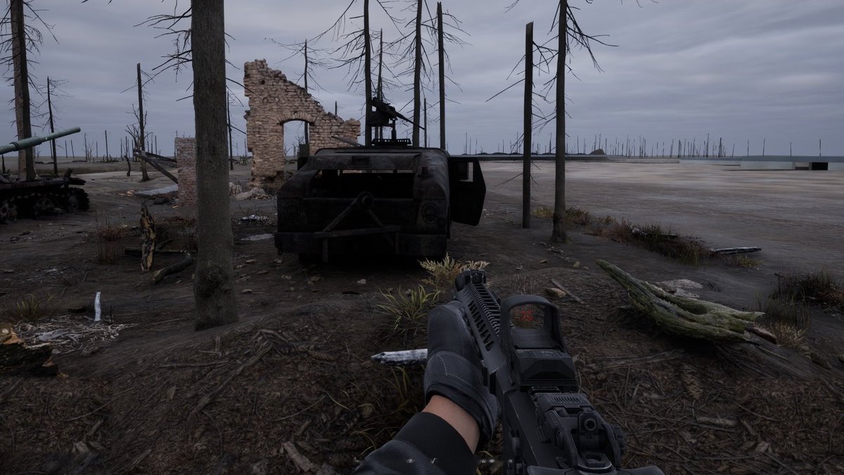 AshfrontDev's tweet photo. First look at the map: a burned-out Humvee, a T-72 wreck and a ruined house.

Ashfront is a photorealistic 20v20 shooter in Unreal Engine 5. Work in progress.

#ashfront #gamedev #unrealengine5 #fps #leveldesign https://t.co/M96V18XS1k