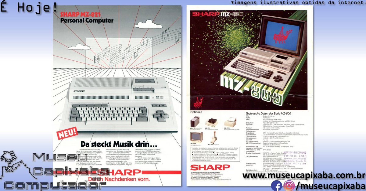museucapixaba's tweet photo. É hoje! O microcomputador Sharp MZ-800 de 1984.
+em https://t.co/hbR5pbMCET
#MuseuCapixaba #mcc #éhoje #museu #Retro #OnThisDay #Sharp #SharpCorporation #SharpMZ #MZ800 #SharpMZ40K #LH0080 #MB8843 #Zilog #CPM #QuickDisk #MZ1500 #MZ80A #MZ80K #SharpX1 #X68000 #シャープ株式会社 https://t.co/5kUTJXxavf