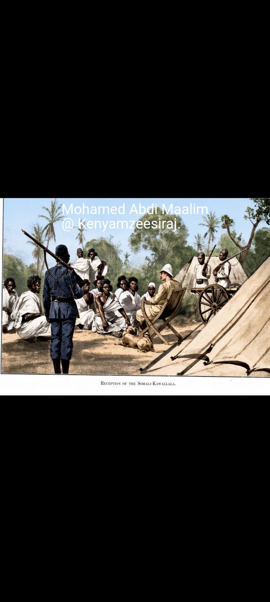 mzeesiraj's tweet photo. Photos colored with @grok :
Historic visit of #Somali KAWALLALA (KABLALLA) -#Darod
(#Darood) delegation, from present day #Kismayu- #Somalia's 🇸🇴 #Jubaland ; to meet Carl-#Peters of #German 🇩🇪 East #Africa Protectorate and his #Somali soldiers recruited from #Aden in #Witu town, Capital of #Witu #Sultanate in present day #Witu town in #Kenya 's 🇰🇪- #Lamu County in 1888.
Carl -#Peters book: "New Light on Dark Africa: Being the Narrative of the German Emin Pasha Expedition".
(top L&R).
Image and Clip:
A visit by Ambassador Groth @Diplo_Jazz of @GermanyinKenya to #Witu town in #Kenya's🇰🇪 - #Lamu county, to explore and revive long term historical relation between #Germany 🇩🇪 and #Witu on August 07 2025.
(bottom L&R).
#Kenya 🇰🇪's President #Jomo- #Kenyatta's goverment most important achievement, education of the #Kenya- #Somali child; immediately after #Kenya 🇰🇪 Independence day from #Britain (#UK🇬🇧 ), on December 12 1963.
Why should I not give back to my country (#Kenya 🇰🇪), by rewriting her glorious history.
Carl- #Peters past meeting with #Njemps at #Kenya's 🇰🇪 #Baringo and the tribe's historical link to, present day #Kenya 's 🇰🇪 - #Lamu County and Archipelago past?
History of #Kenya 's 🇰🇪- #Pate Island in #Lamu Archipelago, central to history of Horn of #Africa region and East- #Africa.
@WilliamsRuto ,@MusaliaMudavadi . @GovernorTimamy , @HusseinMohamedg , @DangoteAfricaa , @Kenyans .