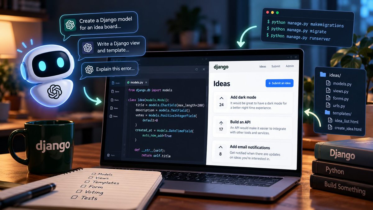 codewithstein's tweet photo. Building a small Django app with help from AI
https://t.co/NCwpDTLe8E https://t.co/1sbbNyeikB