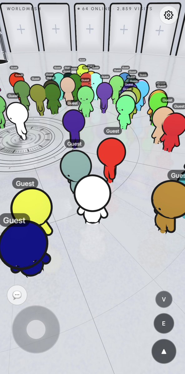 eliaswillnat's tweet photo. Okay, 64 people in one WorldMesh lobby actually works. https://t.co/xts6kJYLtD https://t.co/m9ycRnS5tI