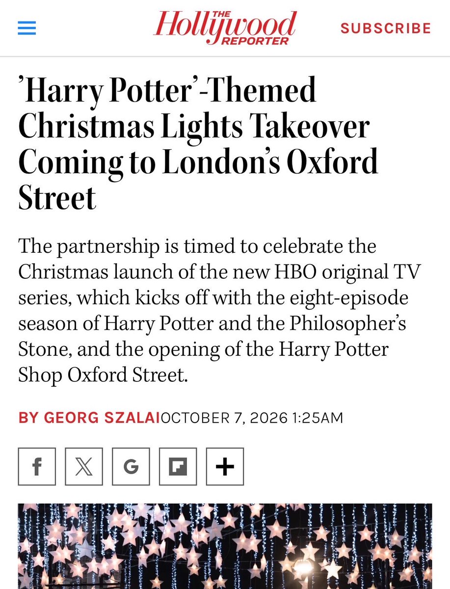 DominicMupdates's tweet photo. For those of us who were waiting for Harry Potter series promo news, this is HUGE! ✨

Harry Potter-themed Christmas lights will take over Oxford Street from November. The Christmas lights in Oxford Street are a massive event in London in Nov-Dec. This coincides with the opening of the HP shop on the same street in early Nov!