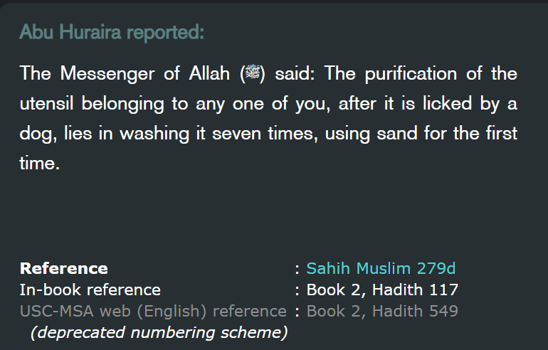 youssyfg's tweet photo. @bigmate_otw @djomlabo @statsglobe The Quran doesnt say that dogs are impure this comes from the Sunnah Al-Shafii considers the dog itself impure based on the hadith while Al-Maliki considers only its saliva impure since the hadith specifically mentions the saliva and does not focus on the dog itself. https://t.co/pF0a6LOXCv