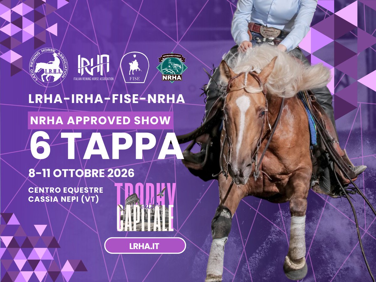 lrhareining's tweet photo. 💥 #STALL #MAP 💥
Trophy della Capitale e 6 tappa LRHA-IRHA-FISE-NRHA 2026

Online la #planimetria dei #box per l'evento del 8-9-10-11 OTTOBRE 2026 presso il #CentroEquestreCassia di Nepi (VT).

Scarica ora!
👇👇
https://t.co/CKkZNm0lHt

#Reining #LRHA #LazioReining #LrhaReining https://t.co/WsYR7CzzIL