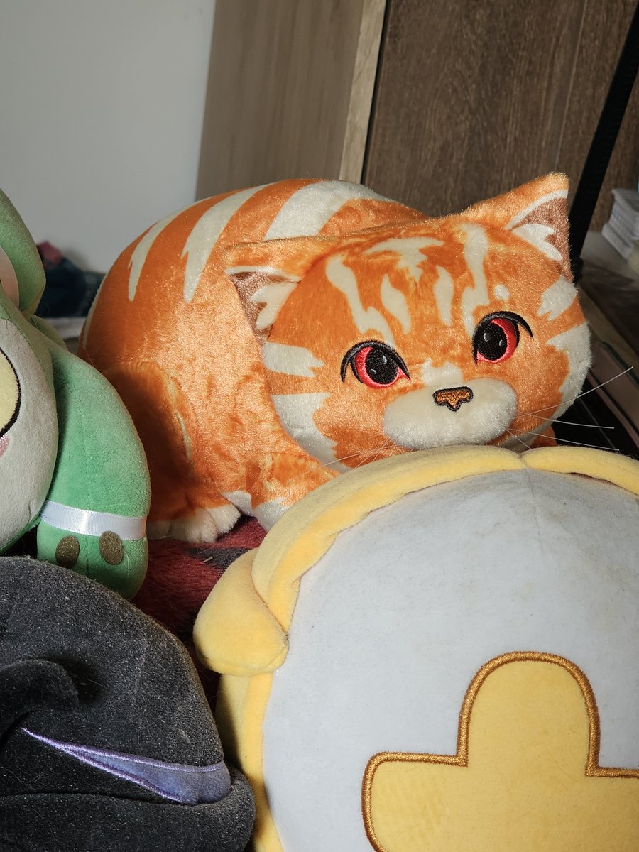 Seer0cervus's tweet photo. He arrived!! The vamp kibby arrived! Thank you so much @PIntroverts for making the campaign for him, he's a cutie and now he's sitting all snuggly with Dusa from Hades, Gabriel Ultrakill and a bunch of other guys..
#Cabernet #CabernetGame https://t.co/lSN6EJkaJ3