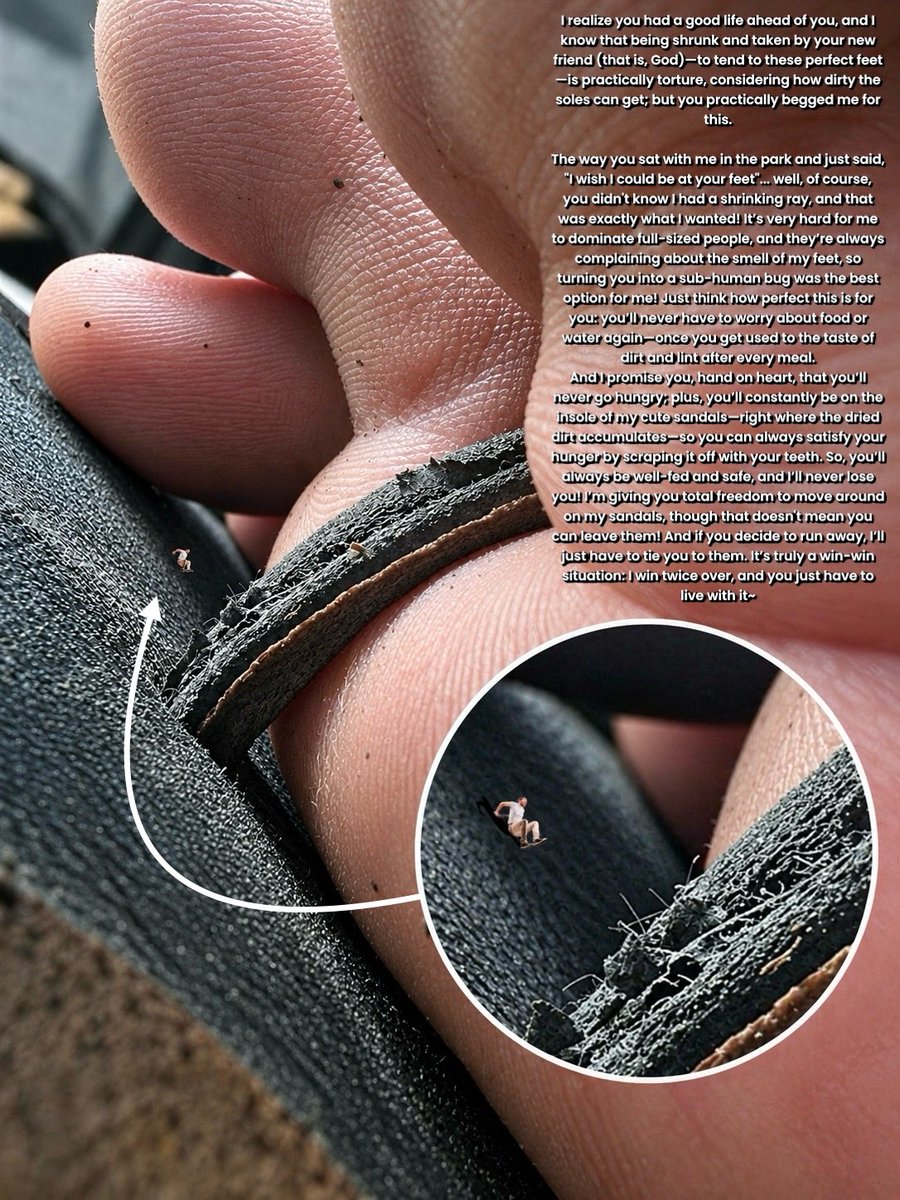 Tinymix312's tweet photo. Lost in Sandals - Giant M/m 

#Giant #malegiant #shrink #tiny #tinyman #sizetwitter #microphilia #macrophilia https://t.co/SqSH6ER7d7