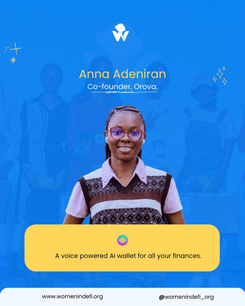 womenindefi_org's tweet photo. @koxy_Dev @choppaddi @OgechiWelechi @planbokHQ @Blessyn___ @dritch__ @SliqPay @iammelody @IWHglobal_ @0x_Benav is building @useOrova , a voice-powered AI wallet for all your finances. https://t.co/Gp2U8dAJgE