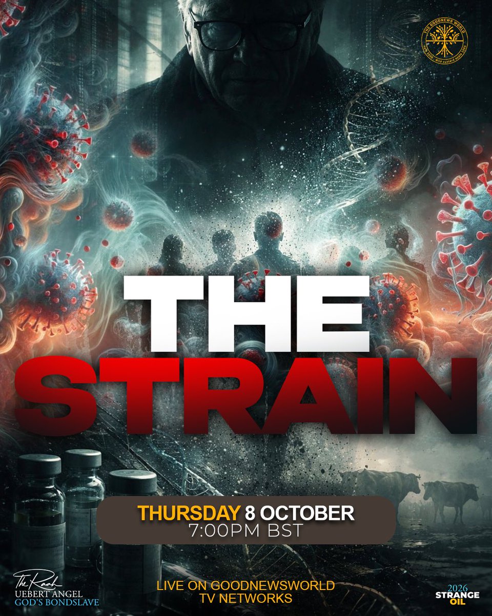UebertAngel's tweet photo. ⚠️ THE STRAIN ⚠️

WHAT IS THE WORLD ORDER HIDING?

There is a tension building beneath the surface.

While the world watches what is visible, what is being concealed?

While voices compete for attention, what truth is being buried?

And while nations move according to plans we cannot see, what is happening behind the curtain?

This is not a message for the comfortable.
It is a call to WAKE UP. DISCERN. WATCH.

🔥THE STRAIN
A prophetic preaching concerning the hidden, the unseen, and the things the world does not want exposed.

🗓️ THURSDAY
⏰ 7:00 PM (BST)

The hour demands discernment.
The season demands vigilance.
And what is hidden will not remain hidden forever.

COME READY.
COME WATCHFUL.
COME EXPECTING.

⚠️ A THE STRAIN - THURSDAY, 7PM BST.

DON'T MISS THIS MESSAGE.