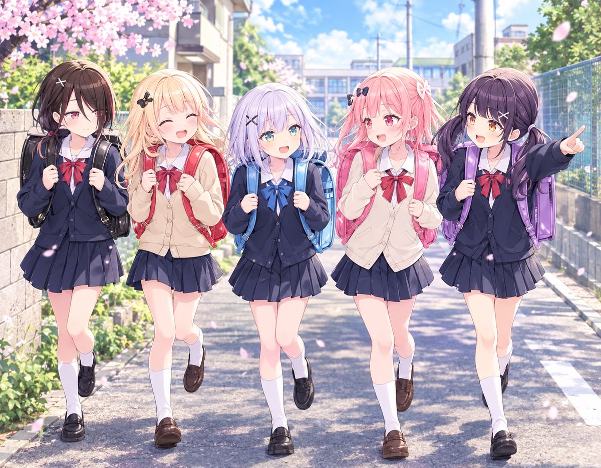 YJ42_3's tweet photo. 小学生のモニカ5人が仲良く登校しているシーン🦋🦋🦋🦋🦋
#ZAPチャッピー界隈 https://t.co/0sN2tvwEf9