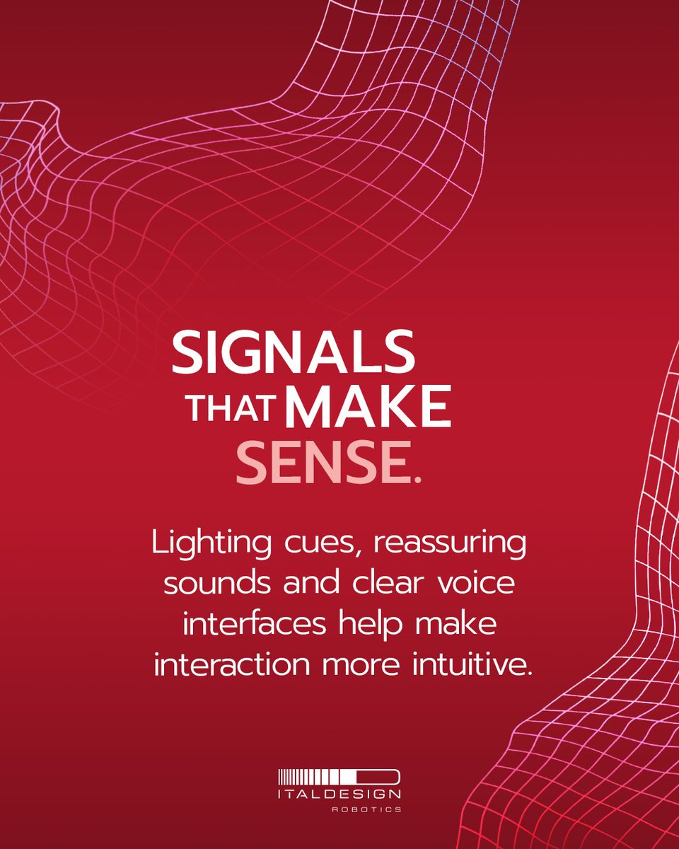 italdesign's tweet photo. A familiar shape. A light that signals intent. A reassuring sound.

At Italdesign, we bring design and user experience together to help people understand the robots sharing their space.

Robotics, on human terms.

#Italdesign #Robotics #BEIDENEERS #TheArtOfIntegration https://t.co/qfZEdwtY4W