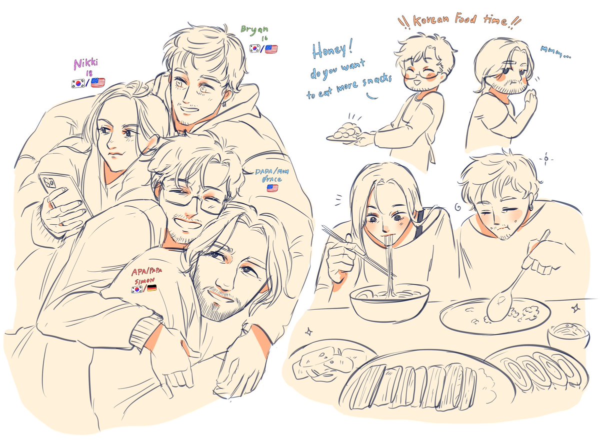 seaillita_2006's tweet photo. Au family 🧑🧑🧒🧒✨
A half-breed family who got the food culture from Simon. The children seem to like Korean food and Grace makes it very delicious too.
#bloodymary #nikkiobsession #residentevil #projecthailmary #ironlung https://t.co/Vq8Ft7q0Yg