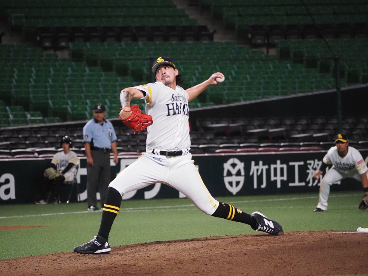 Bambies2025's tweet photo. 【3軍戦】
#アレクサンダー・アルメンタ 投手

6回2安打無失点！9奪三振無四死球！
立ち上がりの5者連続三振は圧巻✨
最速157キロをマークしました。

#sbhawks
#Bambies https://t.co/tuEdaZ6UCJ