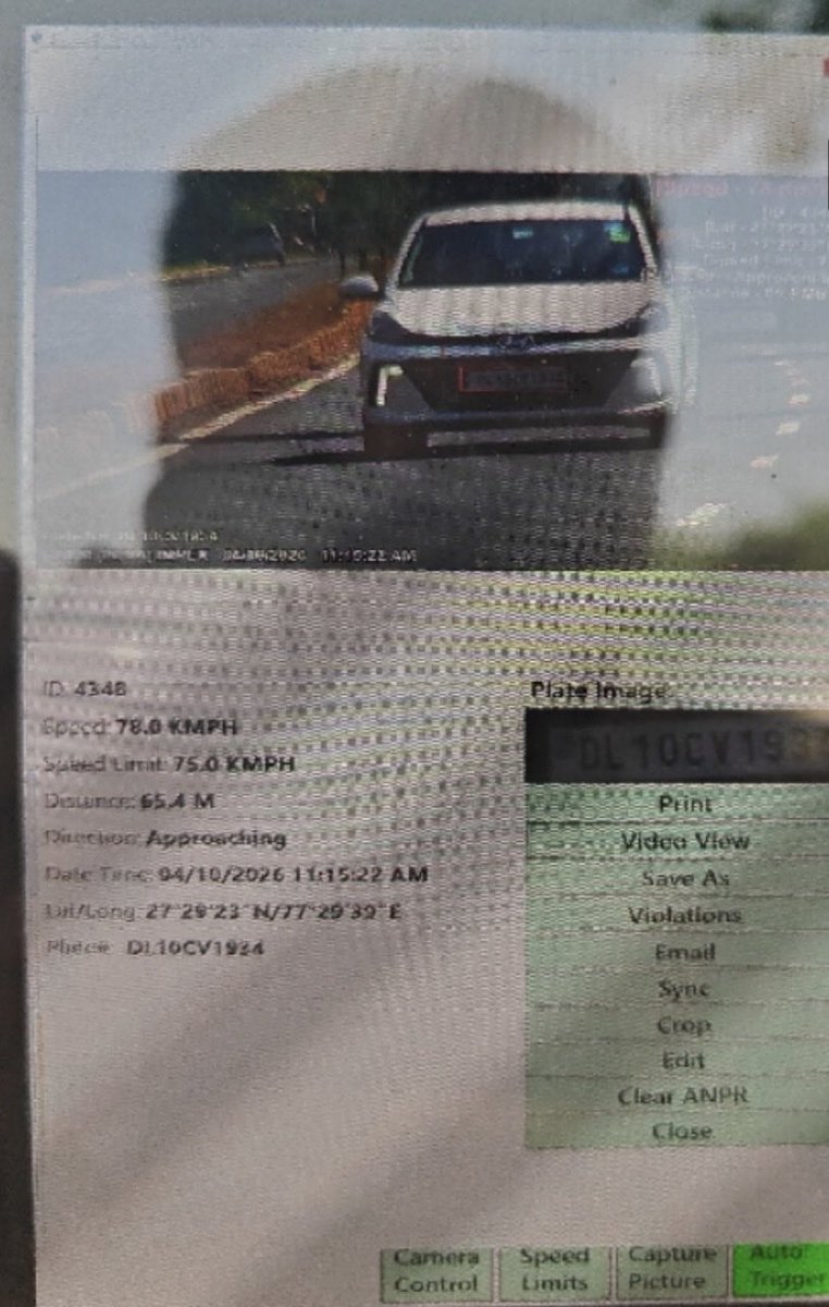 Tommyshalby25's tweet photo. Dear @UPTrafficPolice
Incorrect speed challan (ID: 4348) issued for vehicle DL10CV1924 on Goverdhan Road.
No speed limit signboards are installed on this stretch. Also, 78 KMPH against a 75 KMPH limit falls well within the standard 5% technical buffer margin. Kindly cancel it. https://t.co/uWc5a3W0YG