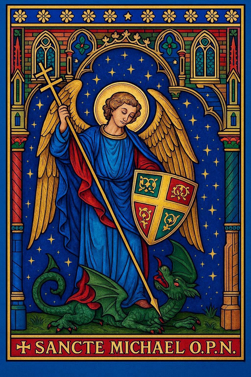 BibleRollApp's tweet photo. St. Michael the Archangel, 
defend us in battle. 
Be our defense against the wickedness and snares of the Devil. 
May God rebuke him, we humbly pray, 
and do thou, 
O Prince of the heavenly hosts, 
by the power of God, 
thrust into hell Satan, 
and all the evil spirits, 
who prowl about the world 
seeking the ruin of souls. Amen.