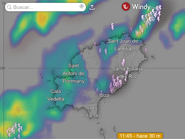 AlesandroSherry's tweet photo. 11:45am #Mallorca:#Palma...
#Radar #Meteo
#Jesus/#CalaLlonga/#SantaEulària/#SantJoan
#CalaCarbó/#CalaVedella/#CalaTarida/#SantAntoni #Portmany #Ibiza/#Eivissa & #Formentera #Pitiusas/#Pitiüses #Baleares/#Balears
De SurOeste
#Tormenta/#Tempesta/#ThunderStorm/#Orage/#Temporale https://t.co/f4HRhstFsN