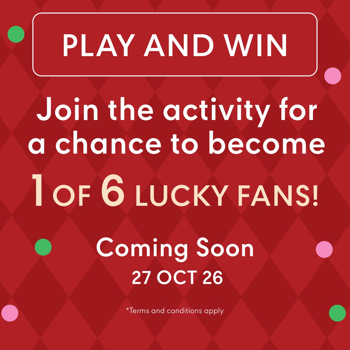 centralwestgate's tweet photo. 🎄✨ PLAY &amp; WIN

Get a chance to be 1 of 6 lucky winners and win a FREE seat! 🎟️💖

Stay tuned for more details on 27 October 2026!

*Terms and conditions apply.

#CentralWestgate #เซ็นทรัลเวสต์เกต #LightUpTheChristmasTree2027 #Christmas https://t.co/RnAvQkVNiu