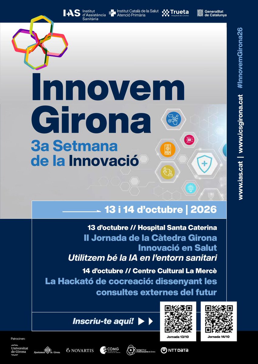 htrueta's tweet photo. La III Setmana de la Innovació @iasgirona-#ICSGirona abordarà el 13 i 14 d'octubre dos temes de gran actualitat:

📟 L’impacte de la intel·ligència artificial
🩺 Els reptes de les consultes externes

➕Info ▶️https://t.co/lGYWVF43Wk

#TruetaInnovació #TruetaConsultesExternes  #IA https://t.co/Be9apzS6yr