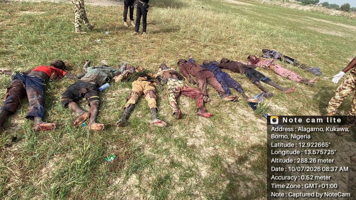 ZagazOlaMakama's tweet photo. Some of the ISWAP barbecued by Troops of Operation HADIN KAI https://t.co/bJOfLEOoPx