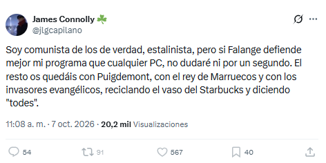 IracundoIsidoro's tweet photo. El genocidio en Gaza fue y es algo tan fuerte que dotó de foco y visibilidad a perfiles indeseables. Gente que no rechazaba el sionismo sino que era antisemita. Nazis y gentuza de extrema derecha.

James Connolly era uno de ellos. Y así le denuncié incluso en un directo de @Accountable2019