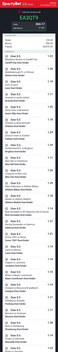 _Bonty_Official's tweet photo. 200 odds favorite to score frm Friday-Sunday 🎉

SportyBet code : EA3QT9 https://t.co/chkrlDxCne