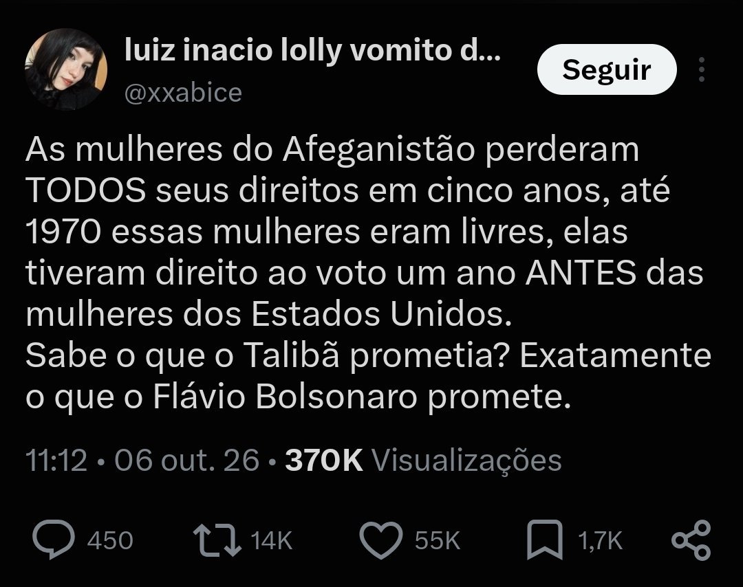 Ideiasradicais's tweet photo. Isso aqui é o que passa na cabeça da esquerda mesmo.

Flávio = Taliban
Objetivo = Tirar direito das mulheres

É simplesmente um surto coletivo, não tem outra descrição. https://t.co/LtV4cY3z7F