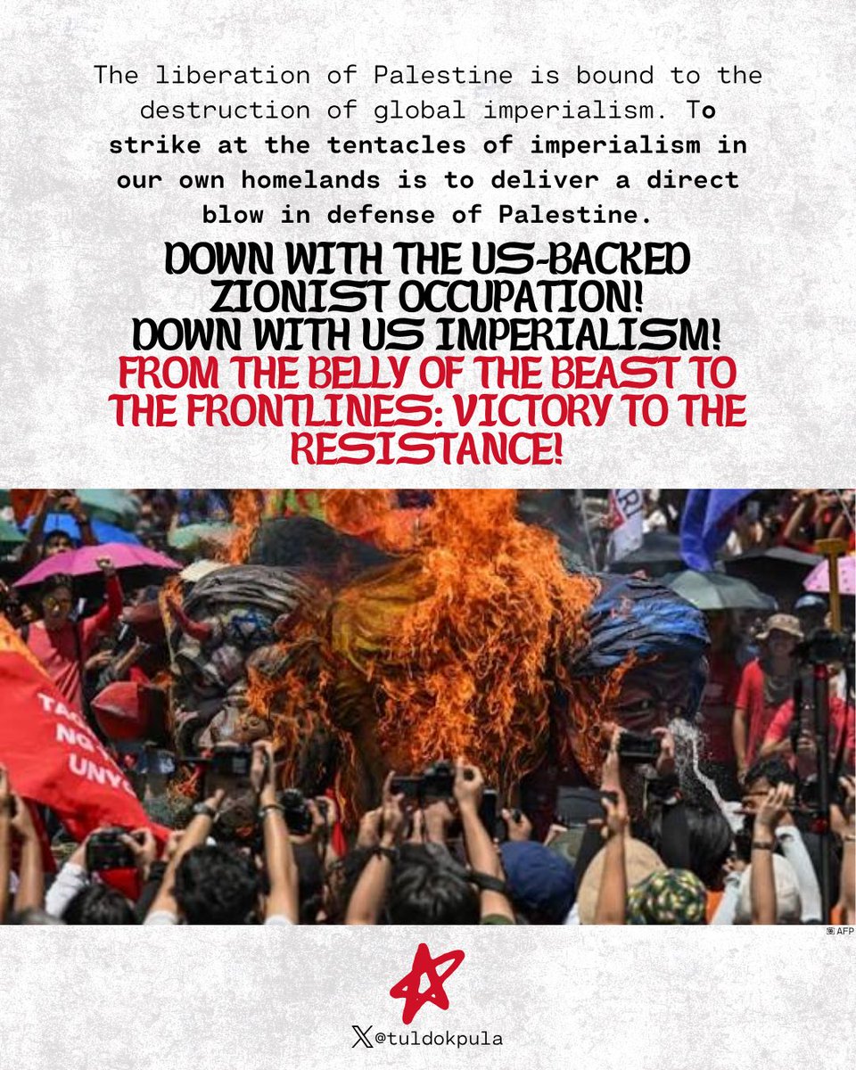 tuldokpula's tweet photo. Down with the US-backed Zionist Occupation!
Down with US Imperialism!
Free Palestine! 🇵🇸 https://t.co/Ct0BX9PzQJ