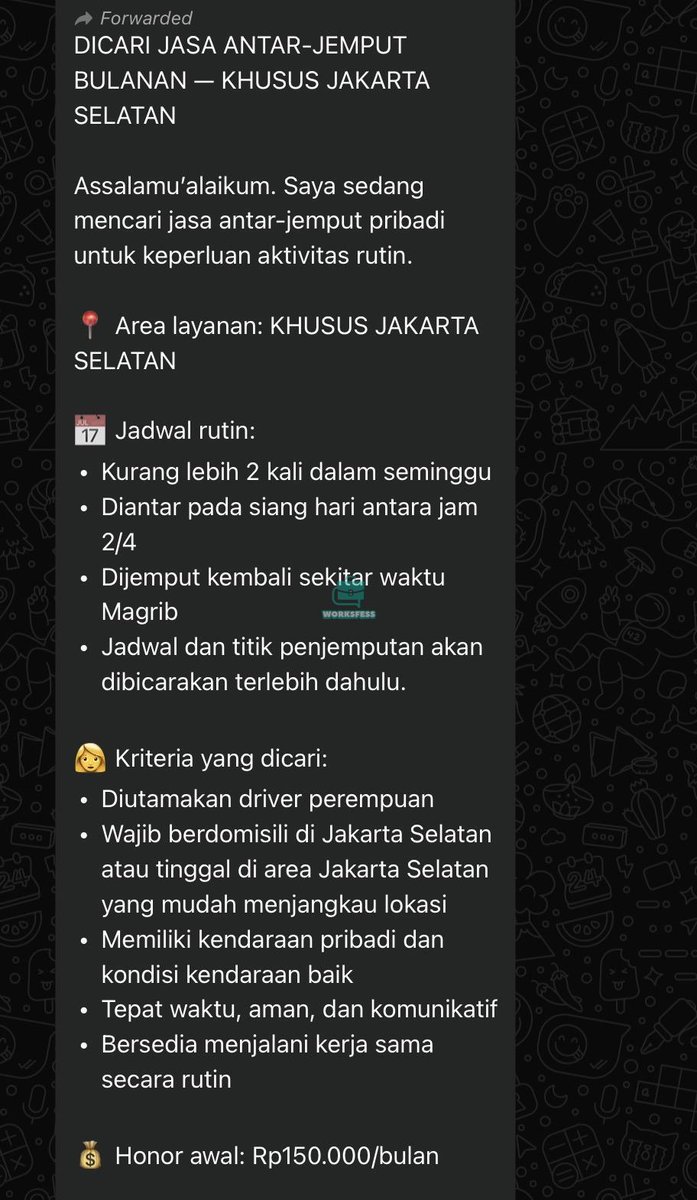 worksfess's tweet photo. Nyari driver pribadi mengarungi macetnya Jakarta selatan dengan duid mungil itu 😵‍💫 work! https://t.co/ZeIYhemby3