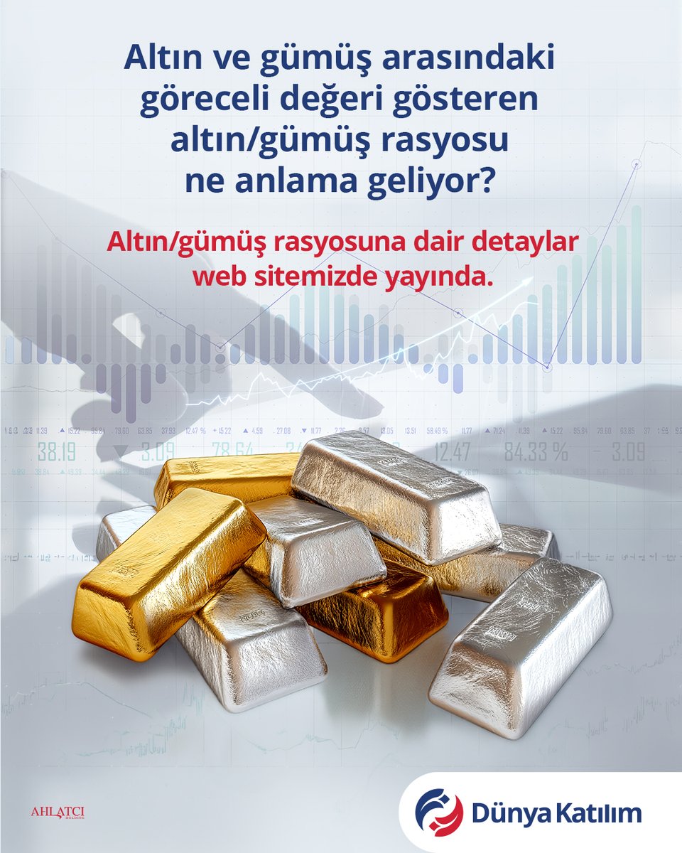 dunyakatilim's tweet photo. Kıymetli maden yatırımlarında altın ve gümüş arasındaki göreceli değeri anlamak, doğru yatırım stratejisi kurmak için önemlidir.

Rasyonun yükselmesi ve düşmesinin ne anlama geldiğini, kıymetli maden yatırımlarında portföy çeşitlendirmesine nasıl katkı sağlayabileceğini web sitemizde yer alan blog yazımız üzerinden inceleyebilirsiniz.

#DünyaKatılım #HepimizinDünyası