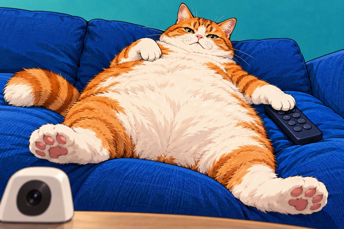 naosu_zo's tweet photo. ペットカメラに猫の腹が映る
ソファの真ん中を占領して
リモコンまで前足で押さえている

#PR https://t.co/wWh3fr4Bng