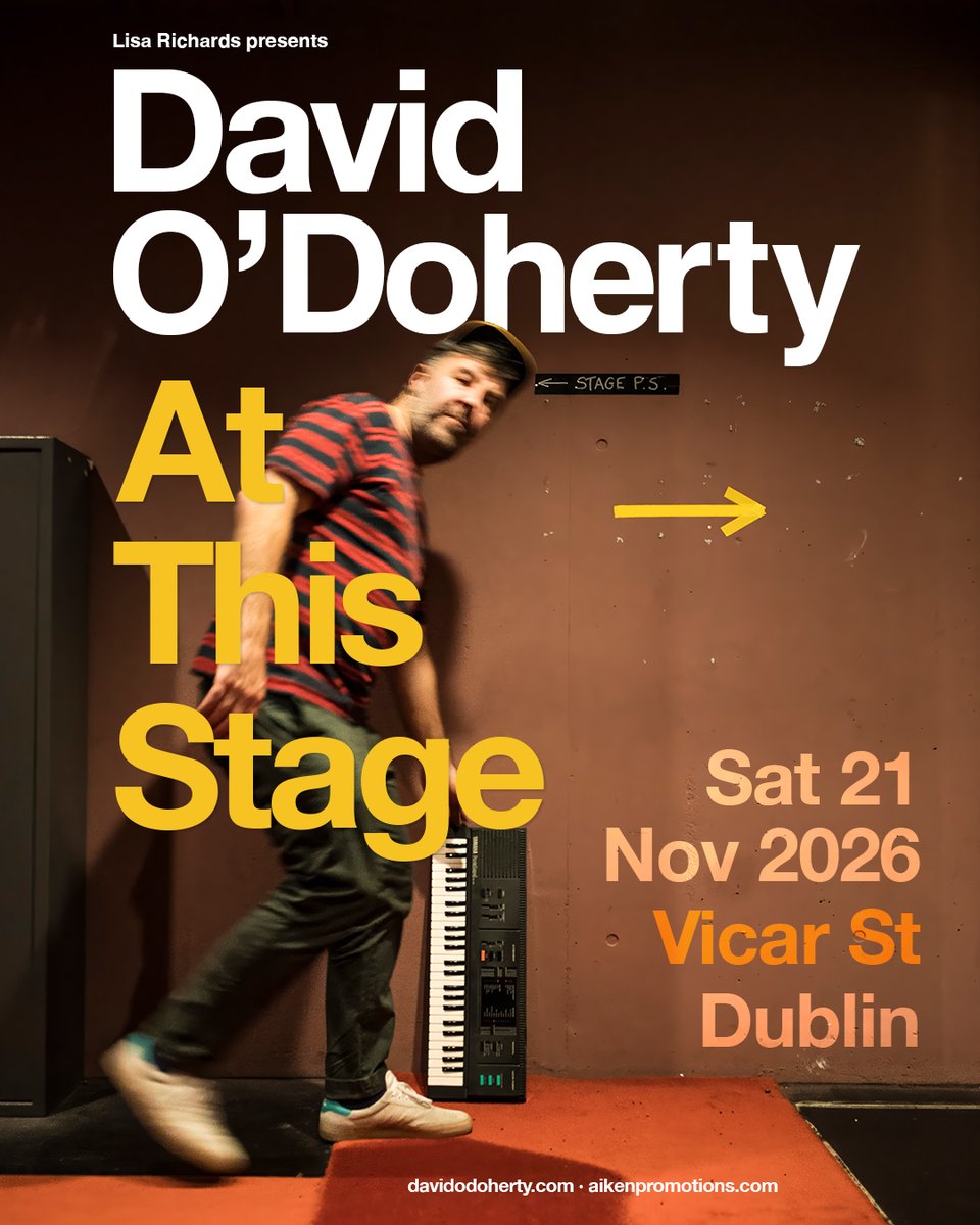 Vicar_Street's tweet photo. An evening of low-voltage song and chatter from the increasingly dishevelled Lidl Bruno Mars - David O'Doherty is bringing his new show 'At This Stage'! 😂🎤

📆 Saturday 21 November 

🎟️ Secure your seats ~ https://t.co/oHCXAw72yC https://t.co/pNMFulh8f2