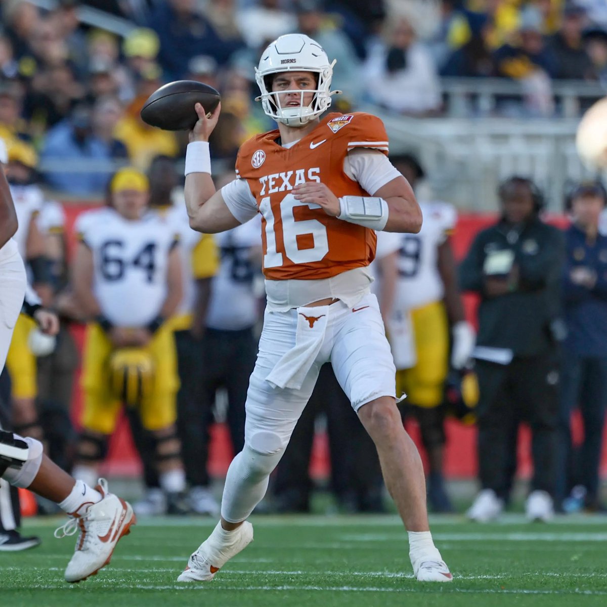 CodyCarpentier's tweet photo. The Texas Longhorns are 11-1 with Four Top 10 wins in the last 365 days.

*Arch Manning has a 149.5 Passing Efficiency Rating in his career.

All-Time Texas QBs (min. 400 Pass Attempts)
Colt McCoy: 155.0
Arch Manning: 149.5
Quinn Ewers: 148.0
Sam Ehlinger: 145.0
Vince Young: 144.9
David Ash: 138.6
Chris Simms: 138.4
Major Applewhite: 136.6

Details: https://t.co/XaRwG59mQR